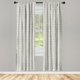thumbnail image 4 of Ambesonne Geometric Window Curtains, V Shapes and Lines Art, Each 28" W x 95" L, Dark Chestnut Brown White, 4 of 4