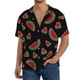 thumbnail image 3 of Xecao offers the Watermelon for Men's Casual Short-sleeved Shirt, a button-up collared shirt with a pocket, perfect for beach vacations and yacht travel in the Small size., 3 of 7