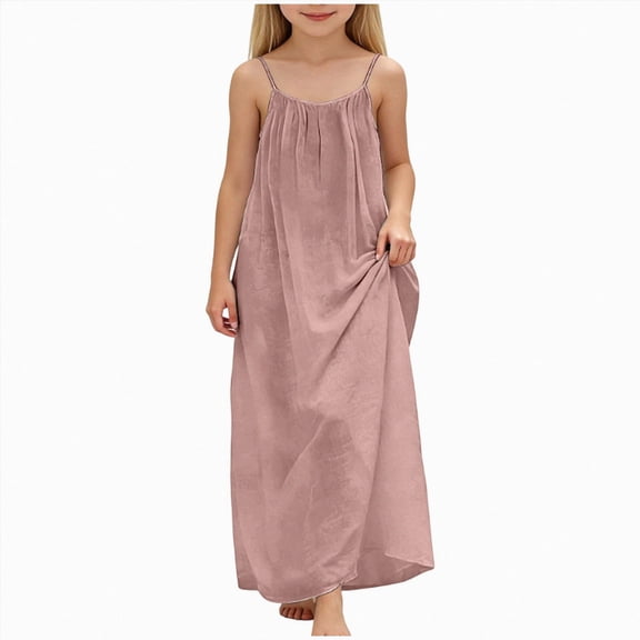 Dresses for Girls Summer Kids Cute Sleeveless Slip Dresses Straps Boho Beach