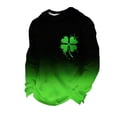 thumbnail image 2 of Ceisia Men's Loose Fit Waffle Knit Sweatshirt - St. Patrick's Day Gradient Festive Print Green L Gifts, 2 of 5