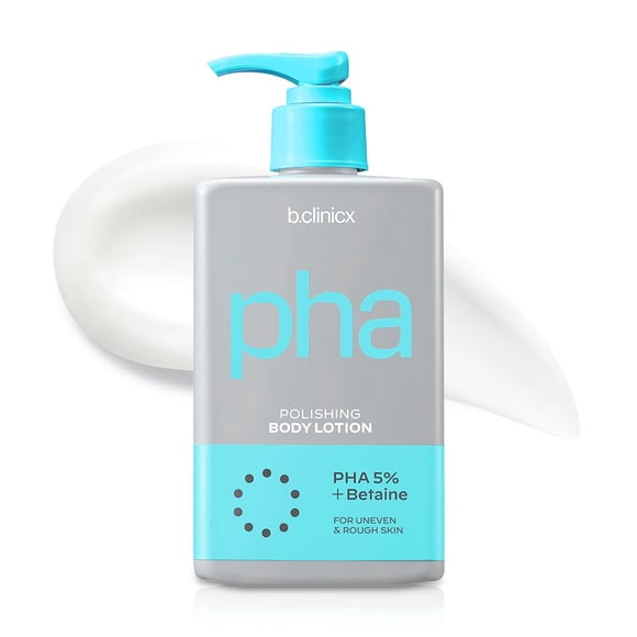 b.clinicx Loción corporal para pulir la piel (10.14 fl oz / 300 ml) - Loción corporal exfoliante con PHA 5% Resurface la piel con baches Crema corporal hidratante ligera Cuidado de la piel coreano