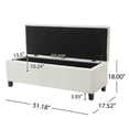 thumbnail image 4 of GZXS White Boucle Upholstered Storage Bench, 51.18" Boucle Fabric Ottoman Seat with Flip-Top Hidden Compartments and Rubber Wood Legs for End of Bed, Entryway or Living Room, 4 of 10