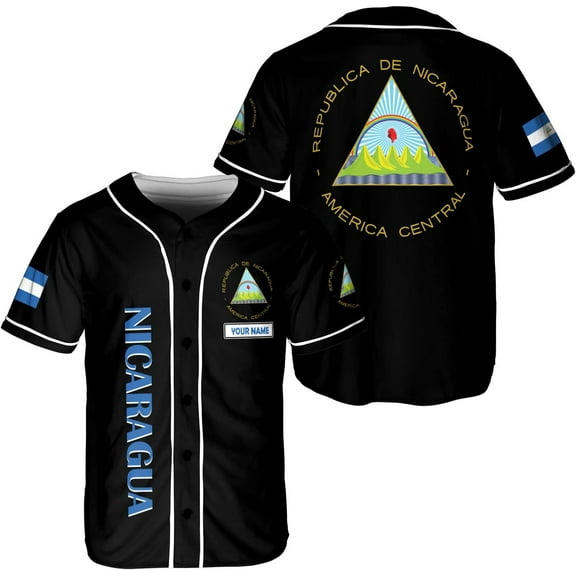 Personalized Nicaragua Baseball Jersey Custom Nicaragua Baseball Jersey for Men Women Nicaraguan Camisas Shirt (S)