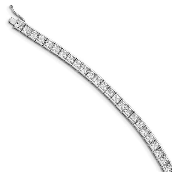 Primal Silver Sterling Silver Rhodium-plated Cubic Zirconia 7 Inch Bracelet