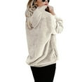 thumbnail image 3 of Women Hooded Sweatshirt Coat Winter Warm Wool Zipper Pockets Coat Outwear Cardigan Women Women Fall Jacket Active Zipper Jacket Women Thick Warm Microfiber Jacket Petite Womens Jacket Womens Thin, 3 of 6