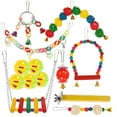 thumbnail image 6 of Bird Toys for Parrots Swing Hanging Standing Chewing Toy Hammock Climbing Ladder Cage for Budgerigar Parakeet Conure Cockatiel Mynah Love Birds Finches, 6 of 10