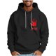 thumbnail image 2 of Fiudx Sudadera con Capucha Estampada para Hombre, Elegante Top de Manga Larga con Hombros Caídos, Poliéster, Ropa Informal de Diario, Moda de Invierno y Primavera, para Actividades Al Aire Libre, Tal, 2 of 5