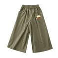 thumbnail image 4 of Army Lime Green Boy Girl Kids Girl Boy Lounge Skirts Trousers Pants for Kid Loose Fit Thin Quick Dry Flared Wide Leg Straight Leg Long Boot Cut Leg Midi Knee Length 2025 Clothes Fashion 13 Years, 4 of 4