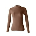 thumbnail image 5 of Hvyesh Womens Slim Fitted Mock Turtleneck Tops Long Sleeve Lightweight Base Layer Shirts Trendy Y2K Streetwear Tshirts, 5 of 5