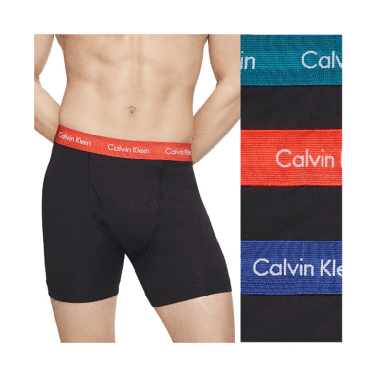 Calvin Klein Men's Cotton Stretch Moisture Wicking Boxer Briefs 3 Pack Size  L. 
