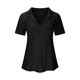 thumbnail image 3 of Fiudx Liquidación de Ofertas Flash Moda Mujer Sólido Cuello En V Sling Tops Casual Fold Blusa de Manga Corta Camiseta, 3 of 5
