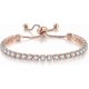 thumbnail image 1 of Tennis Bracelets for Women White Gold Plated Diamond AAA+ Cubic Zirconia CZ Dainty Classic Adjustable Slider Bracelet Silver Fashion Jewelry Wedding G, 1 of 3