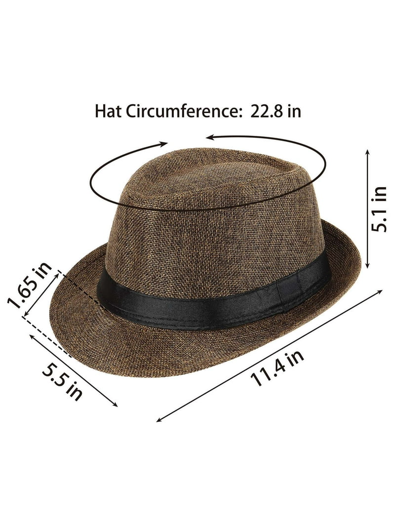 Gustave 2 Pack Short Brim Fedora Straw Hat for Men Women  display picture 2