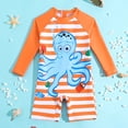 thumbnail image 2 of dmqupv Infant Bathing Suits Baby Toddler One Piece UPF 50+ Rash Guard Swimsuit Long Sleeve Infant Body Boy and Girl Orange,18-24 Months, 2 of 6
