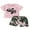 Pink, variant on Suealasg Kids Baby Girls Summer Outfits Clothes 6M 1T 2T 3T 4T 5T Short Sleeve Letters Print T-Shirt and Camouflage Shorts 2Pcs Causal  Clothing for Toddler Girls