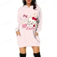 thumbnail image 2 of Sudadera con capucha de dibujos animados divertidos de HELLO KITTY para mujer, sudadera con capucha con gráfico de los años 90 de HELLO KITTY, 2 of 5