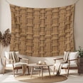 thumbnail image 2 of Vintage Rattan Large Tapestry for Bedroom Wall Hanging Tapestry,Minimalist Abstract Wicker Texture Brown Ceiling Backdrop Tapestries Poster Blanket Wall Decor for Teens Room Living Room 100" x 59", 2 of 8