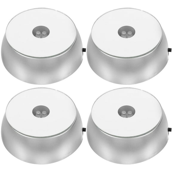 Raindrops 4pcs Fashion LED Crystals Display Base Colorful Light Stand Glass Art Display Holder without Battery