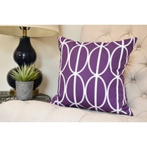 18 x 18 inch, Ovals Go 'Round Geometric Print Pillow, Purple