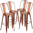 thumbnail image 1 of Commercial Grade 4 Pack 30" High Copper Metal Indoor-Outdoor Barstool with Back, 1 of 9