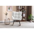 thumbnail image 6 of Xukmct Fabric Rocking Chair with Wood Base, Upholstered Accent Chair for Living Room, Bedroom, Office, Ivory White, 6 of 8