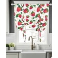 thumbnail image 5 of Strawberry Rustic Tie Up Curtains for Window, Thermal Insulated Balloon Shade Adjustable Rod Pocket Curtains Valance Panels for Kitchen Bathroom Cafe 46 x 63 Spring Summer Floral Fruit, 5 of 6