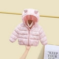 thumbnail image 2 of Winter Down Coats For Kids Baby Girls Light Jacket Cute Cartoon Bear Hoods Outerwear Pink 120(4 Years-5 Years), 2 of 4
