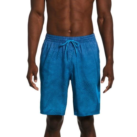 Nike Men's Breaker Grid Swoosh Printed Swim Trunks Green Small