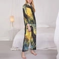 thumbnail image 3 of Yiaed Sunshine Jungle Dinosaur Print Pajamas Women's Long Sleeve Sleepwear Soft Button Down Loungewear Pjs Lounge Set Nightwear Womens Pajama Pants-Small, 3 of 7