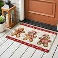 thumbnail image 4 of Gingerbread Christmas Entryway Rug 2'x3'&nbsp; Non Slip Front Door Mats, Red Snowflake Golden Winter Xmas Entrance Rugs Indoor Outdoor Carpet, Washable Floor Mats Small Area Rug for Bedroom Kitchen, 4 of 8
