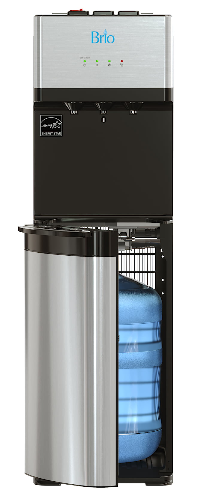 Cold /& Room Water Cooler Brio Moderna Self Cleaning Bottom Load Hot Tri Temp W//Touch Dispenser Feature NEW Black Stainless Steel