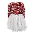 thumbnail image 4 of Girls Snowflake Plaid Christmas Tutu Dress Outfit Clothes (12Y, Red), 4 of 5