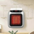 thumbnail image 3 of Portable Heater, 800W Ceramic Plug in Heater, Space Electric Fan Heater with Remote Control, 12H Timer, LED Display, 2 Heat Setting-Sa, 3 of 5