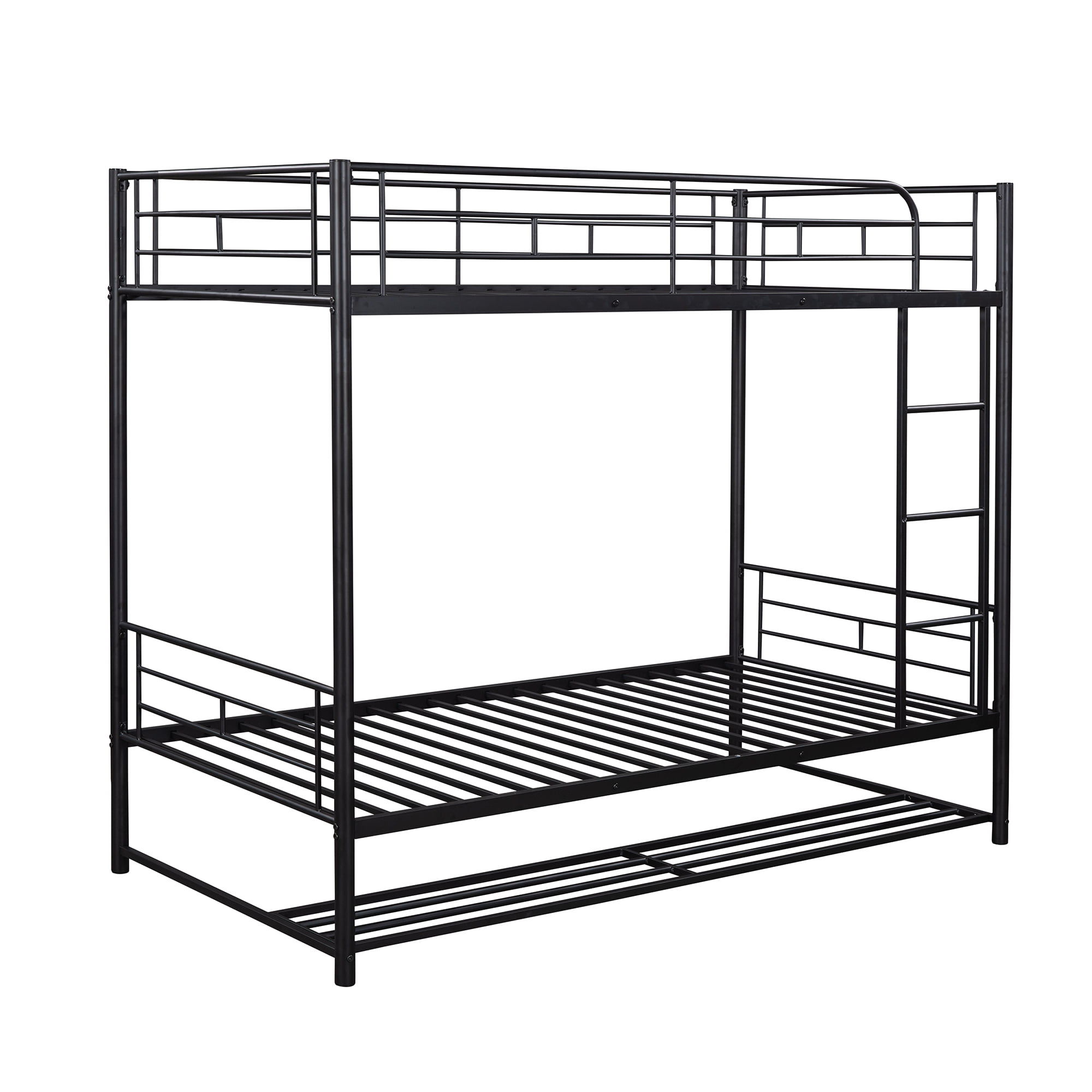 Buy OFLAN Metal Bunk Bed Twin over Twin, Bunk Bed with Shelf, 42 Sturdy Slats, Safety Guard Rail