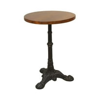 HomeRoots 493237 28 in. Solid Wood Round End Table, Black & Chestnut