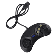 Replacement Wired 6 Button Game Pad 2 Pack Compatible with SEGA Genesis, Black Retro Controller for Old School Classic Console