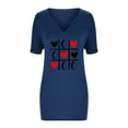 thumbnail image 3 of Camisas de Manga Corta para las Mujeres Casual Impreso V-Cuello Blusas, Camiseta Top para la Primavera Verano Uso Diario, 3 of 5