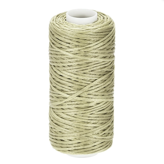 Unique Bargains Fil à Coudre en Cuir Ciré en Polyester Kaki, 55 Yards