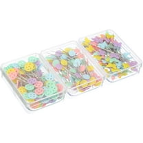 Sewing Pins, 300 Pcs Flat Head Straight Pins with Flower, Butterfly and Button Head for Dressmaker, Sewing, Jewelry DIY, Decoration, Multicolor Multicolor