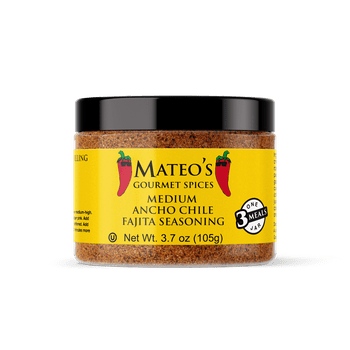 Mateos Brand Ancho Chile Fajita Seasoning Mix (3 Meals), 3.7 oz