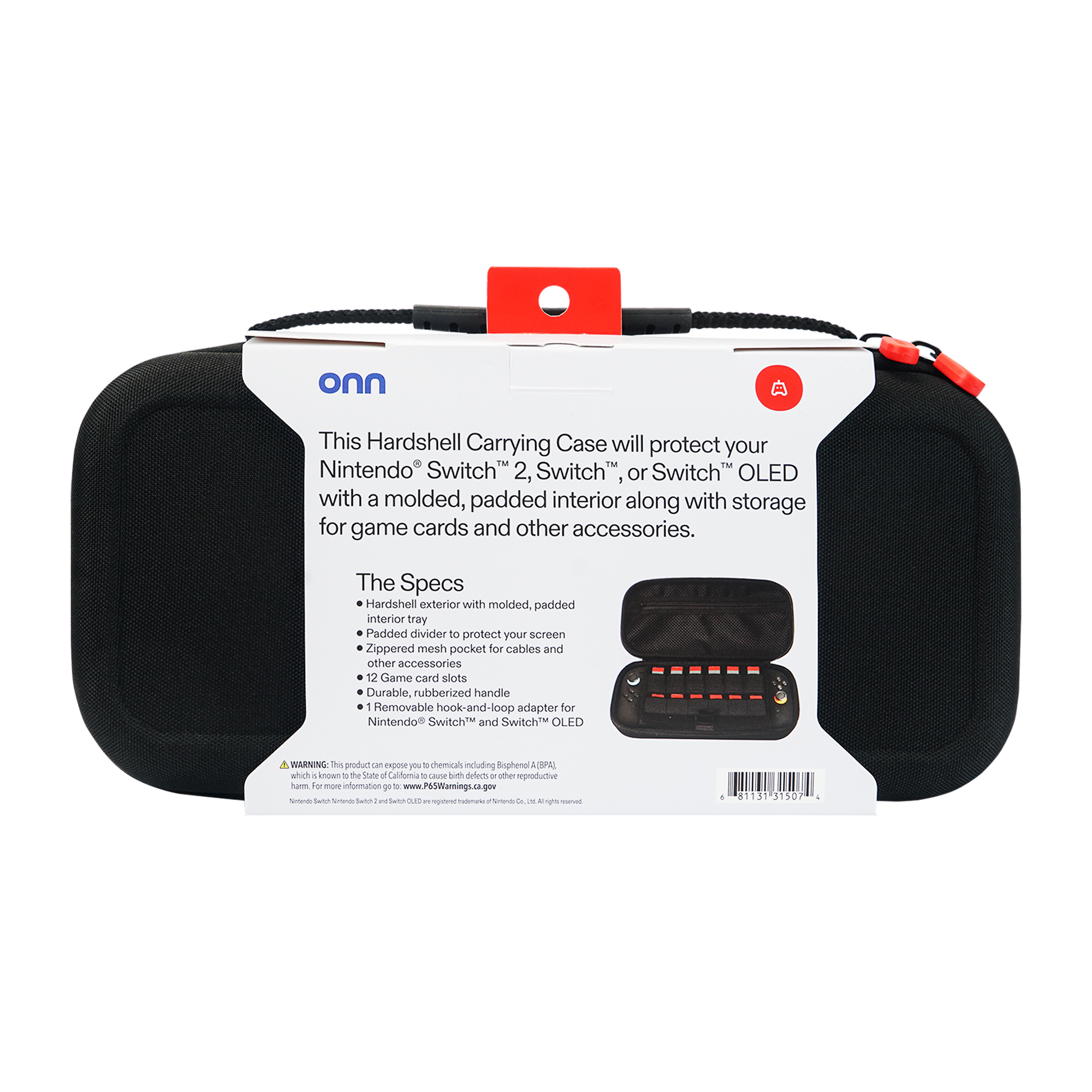 onn Hardshell Carrying Case for Nintendo Switch 2/OLED photo 7