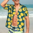 thumbnail image 7 of Disketp Hawaiian Shirts for Men,Lemon Print Mens Casual Short Sleeve Button Down Shirts Beach Shirt, 7 of 7