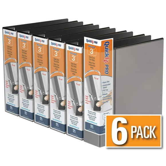 QuickFit Anneaux en D Pin-Lock, 3 po, à déclencheur unique, verrouillables, prévenant l'écartement paquet de 6