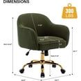 thumbnail image 2 of Home Office Desk Chair with Arms Gold Wheels Modern Velvet Upholstered Rolling Computer Chair Mid-Back Ergonomic Adjustable Swivel Vanity Chair for Bedroom Study Office, Beige,Corduroy, 2 of 12
