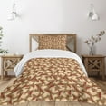 thumbnail image 3 of Ambesonne Mushroom Quilted Bedspread Set 2 Pcs, Grunge Harvest Farm Print, Twin Size, Beige Brown Cocoa, 3 of 6