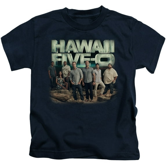Hawaii 5 0 Cast Youth 18/1 T-Shirt Navy
