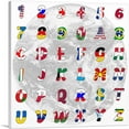 thumbnail image 1 of ARTCANVAS World Flags Square Full Alphabet Canvas Art Print - Size: 36" x 36" (1.50" Deep), 1 of 9