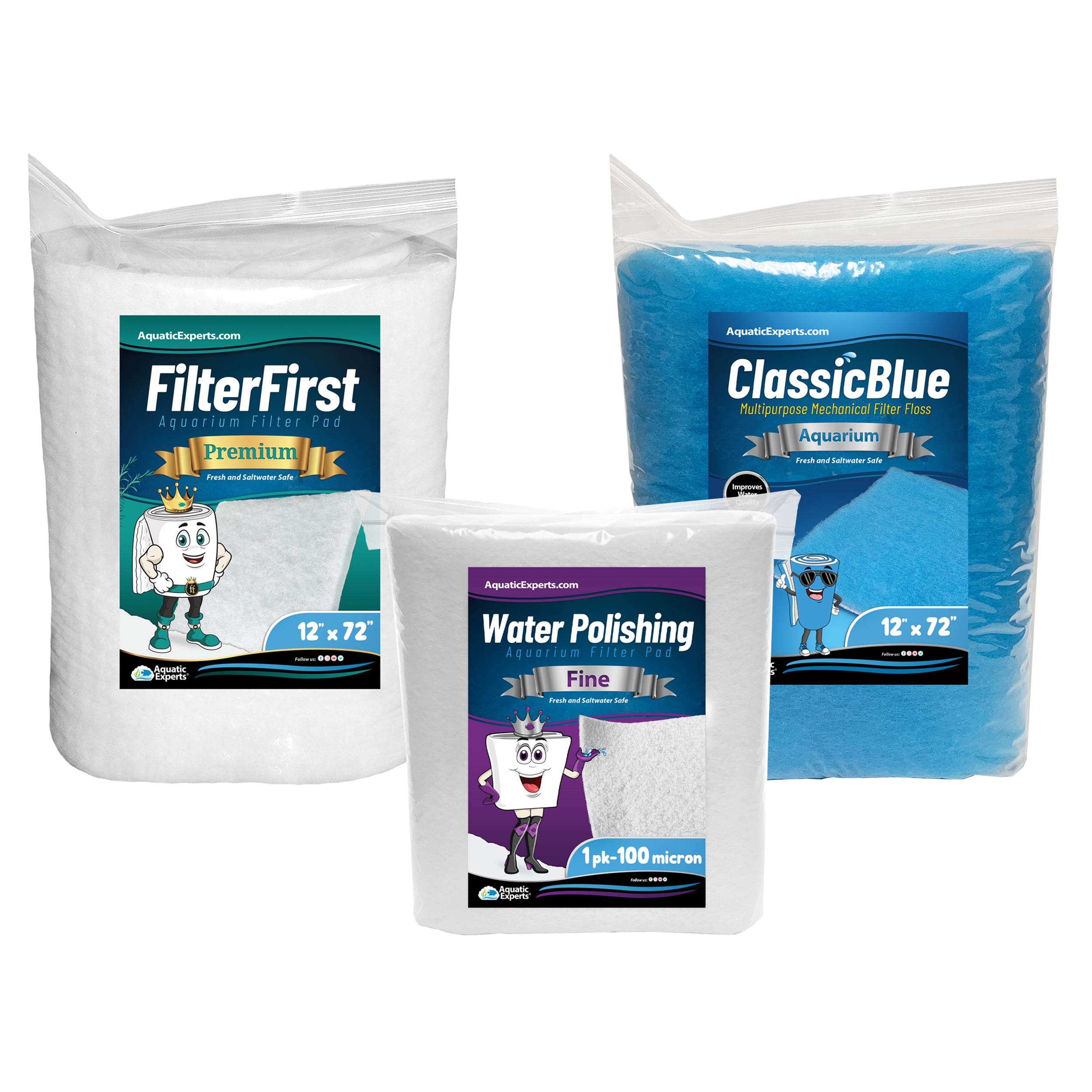 Aquatic Experts ClassicBlue Bundle, ClassicBlue 12"x72" + FilterFirst