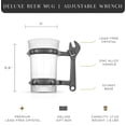 thumbnail image 2 of Tools Collection Single Beer Mug, Adjustable Wrench Handle 17 oz, 2 of 7