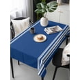 thumbnail image 5 of Blue Striped Table Cloth, Farmhouse Blue White Stripes Waterproof Tablecloth for Rectangle Tables, Reusable Washable Fabric Table Cover for Restaurant Kitchen Dining Tables 54"x108", 5 of 5
